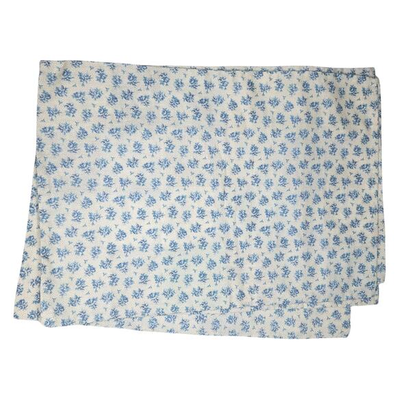 1970s Placemats Handmade Patchwork Blue Tone Floral Themed Dinner Table Set of 6 - Picture 3 of 5